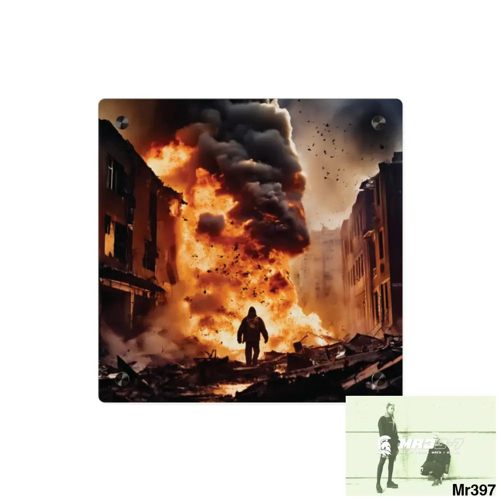 Escape from the block no 8 2628 days Death Flat Covert Failures Ltd Edition no 22 Acrylic Wall Art Panels 11’’ x 11’’