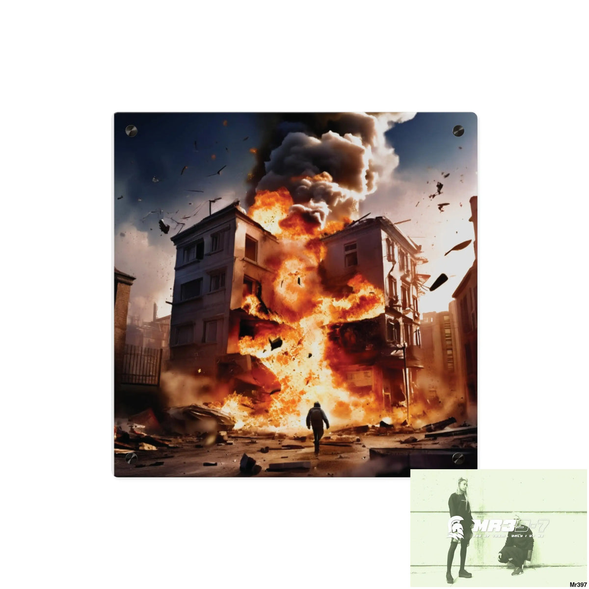 Escape from the block no 9 2628 days Death Flat Covert Failures Ltd Edition no 22 Acrylic Wall Art Panels 16″ x 16″