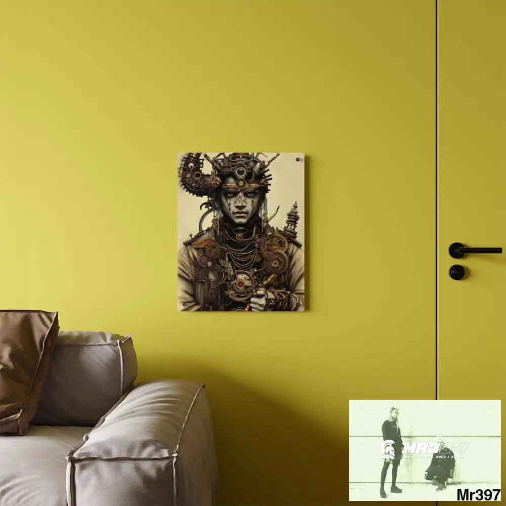 Extreme Realistic Ultra Detailed Male Samurai Vishnu Shiva Steampunk Clockwork Acrylic Wall Art Panels Home Decor