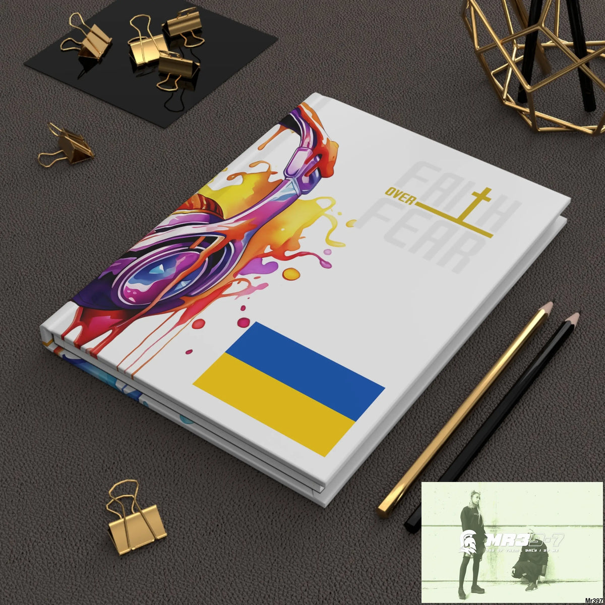 Faith over fear Melting Headset Hardcover Journal Matte Journal Paper products