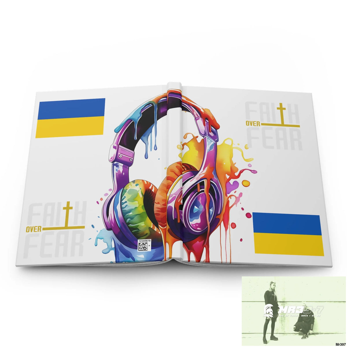 Faith over fear Melting Headset Hardcover Journal Matte Journal Paper products