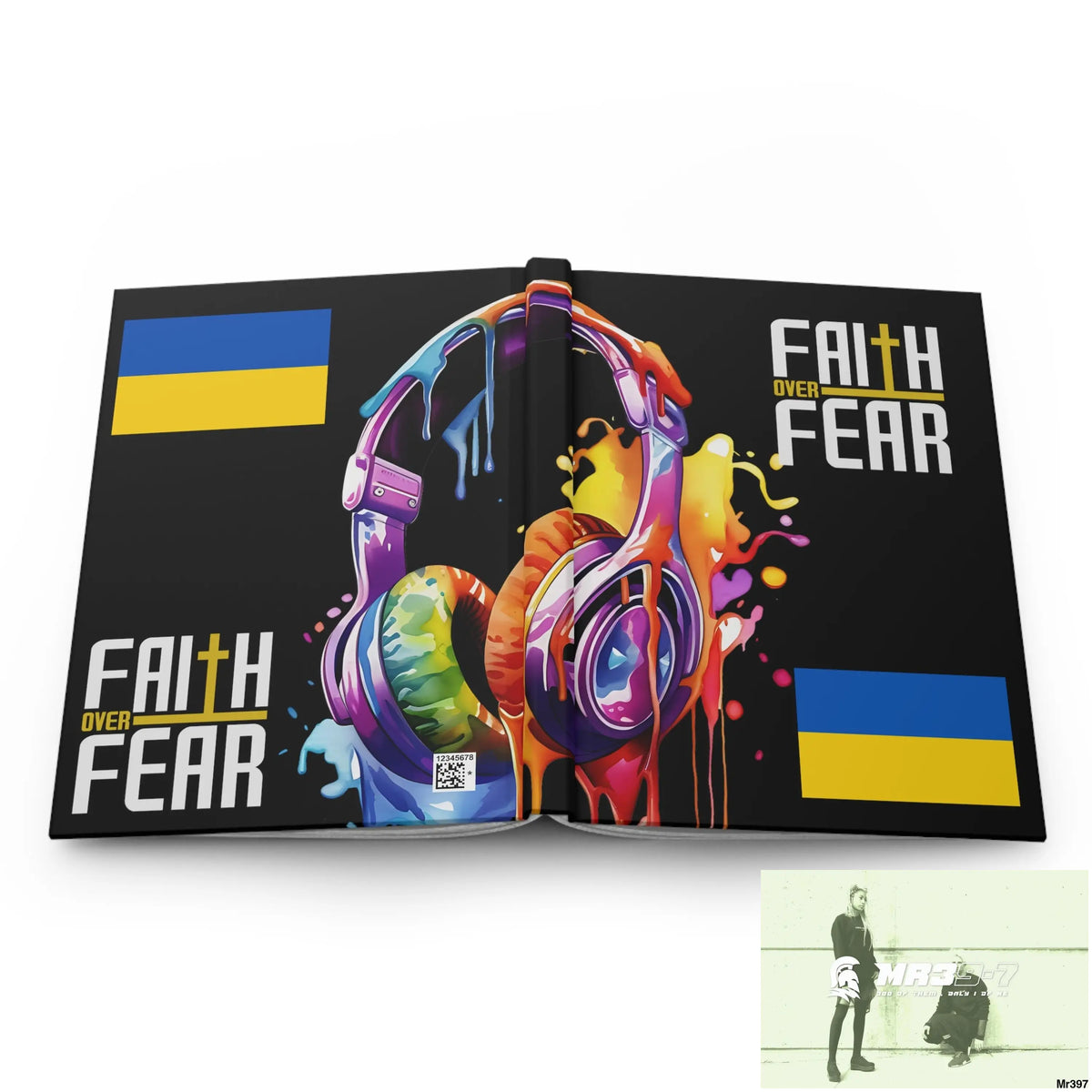 Faith over fear Melting Headset Hardcover Journal Matte Journal Paper products