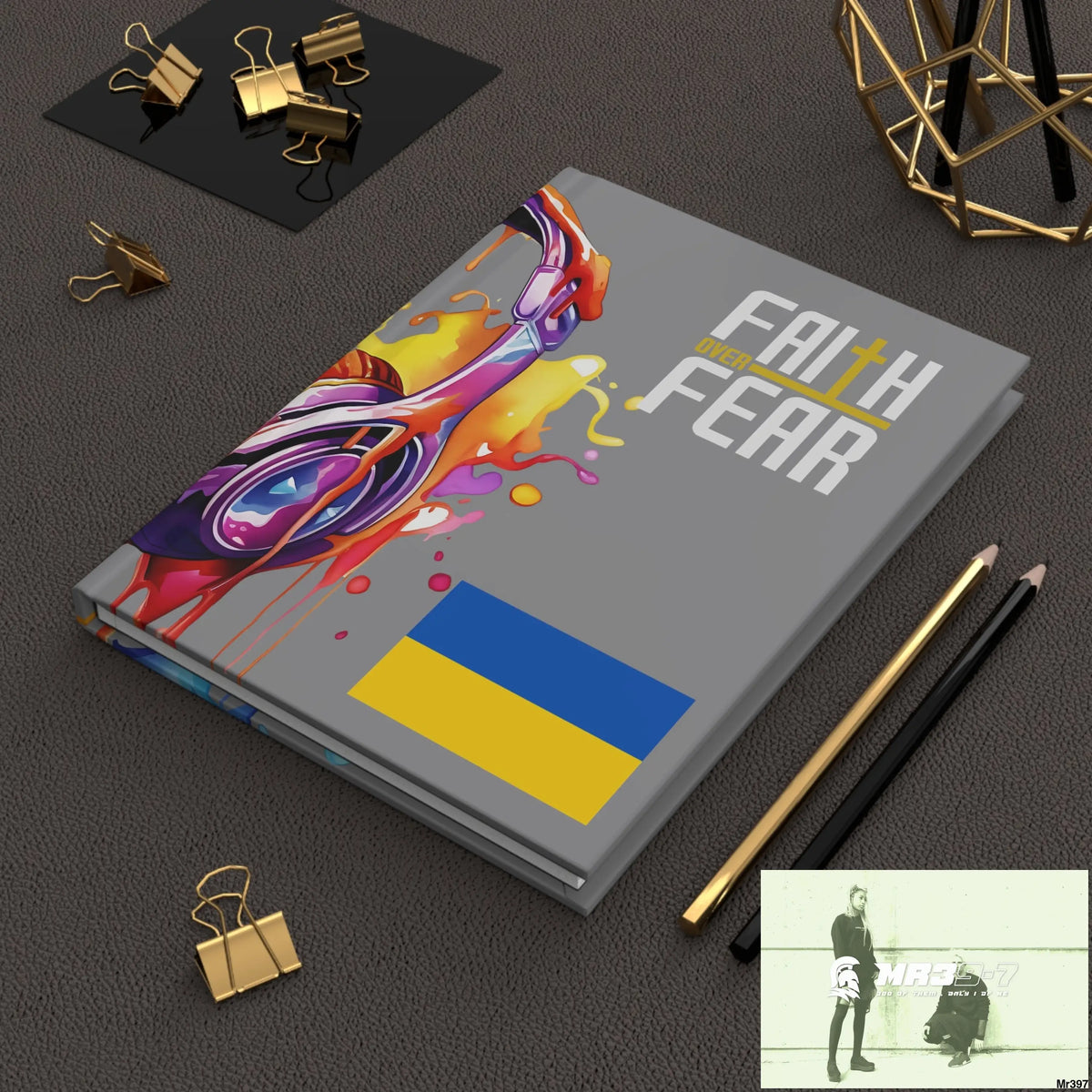 Faith over fear Melting Headset Hardcover Journal Matte Journal Paper products