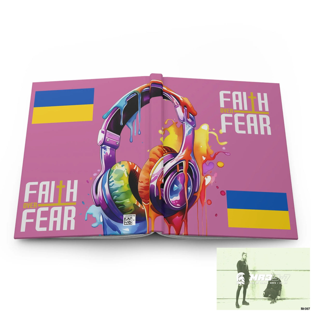 Faith over fear Melting Headset Hardcover Journal Matte Journal Paper products