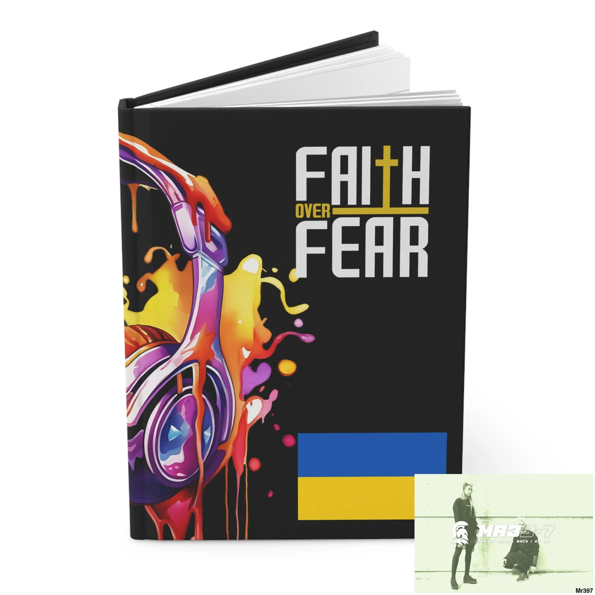 Faith over fear Melting Headset Hardcover Journal Matte Journal Paper products