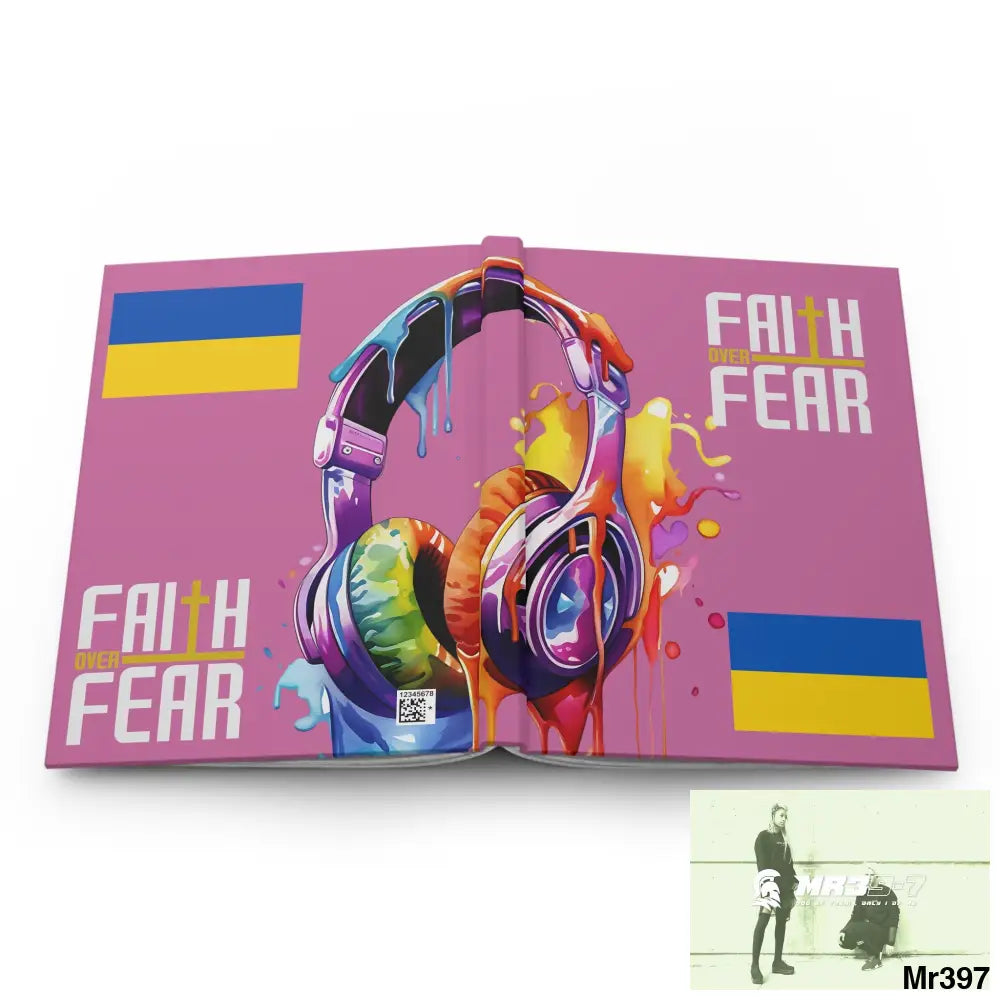 Faith over fear Melting Headset Hardcover Journal Matte Journal Paper products