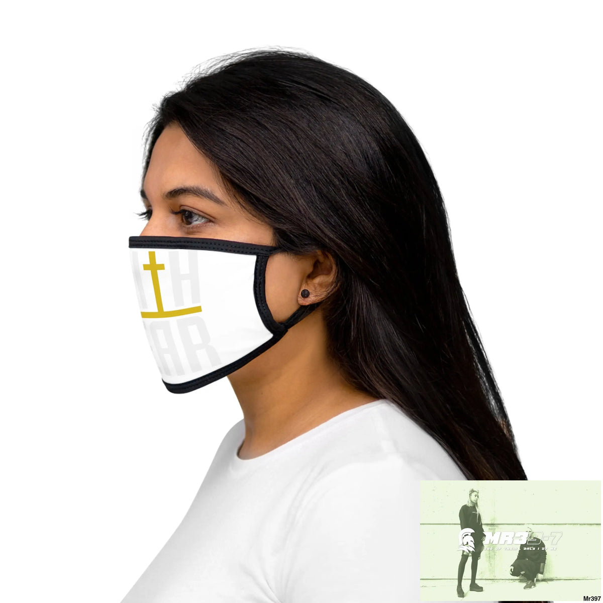 Faith over fear mixed fabric Face Mask One size Accessories