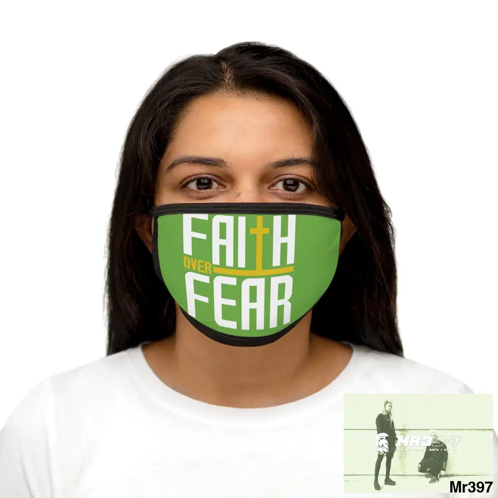 Faith over fear mixed fabric Face Mask One size Accessories