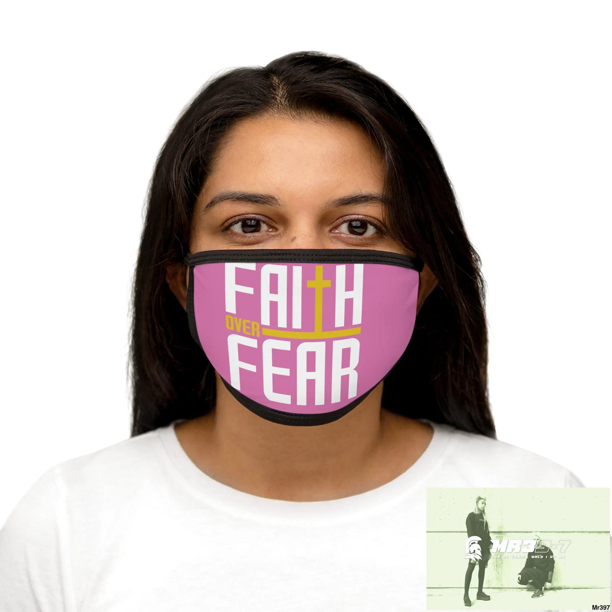 Faith over fear mixed fabric Face Mask One size Accessories
