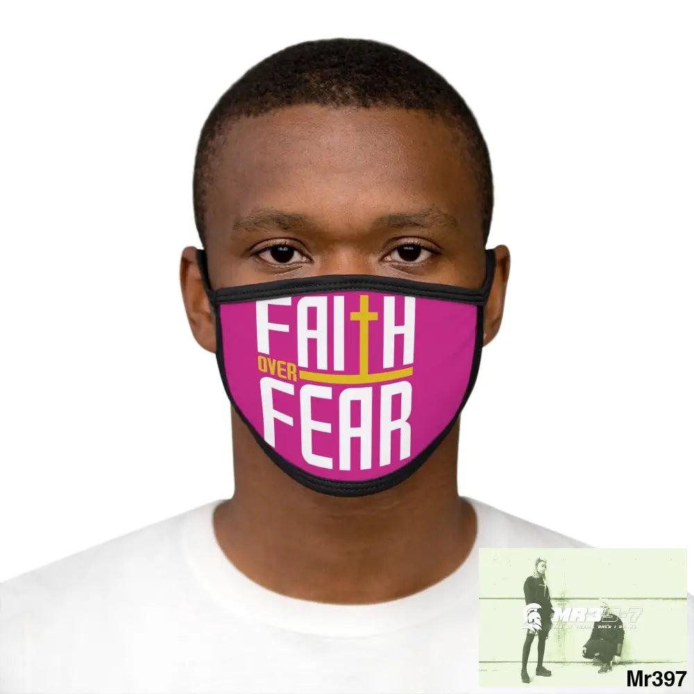 Faith over fear mixed fabric Face Mask One size Accessories