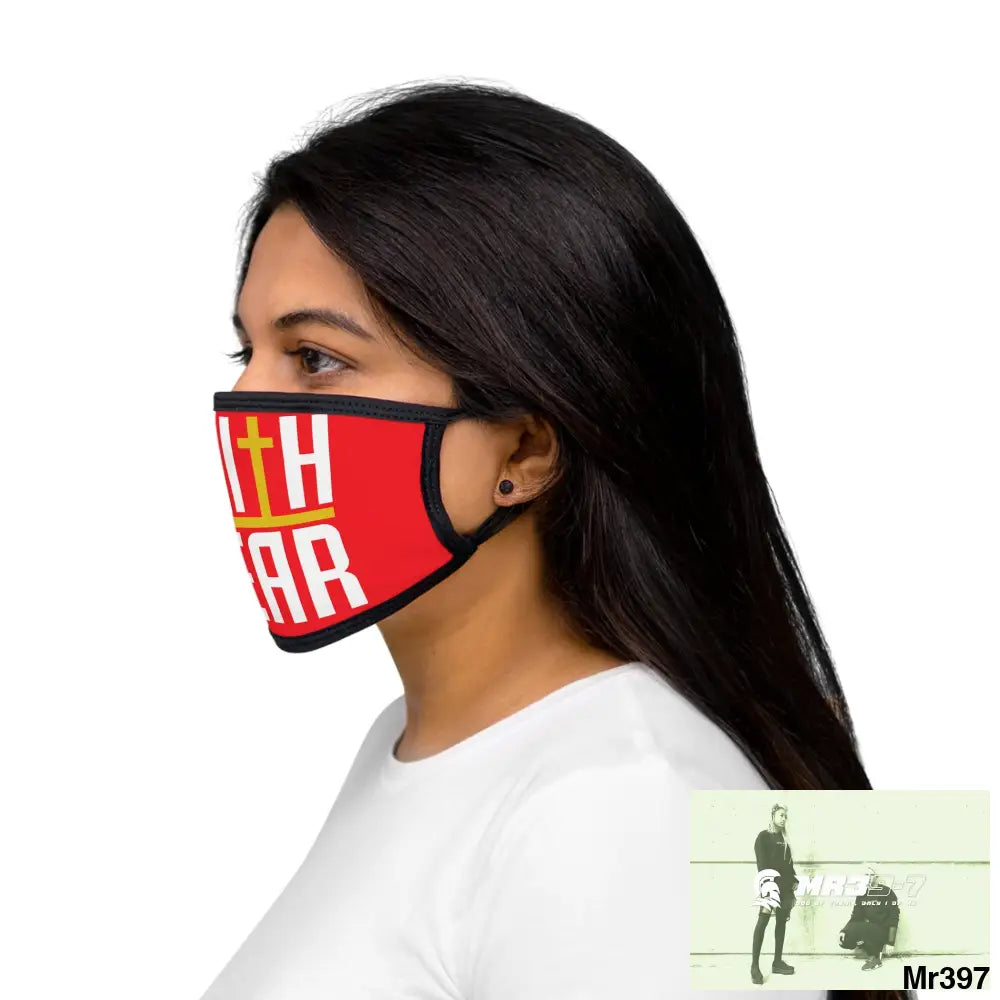 Faith over fear mixed fabric Face Mask One size Accessories
