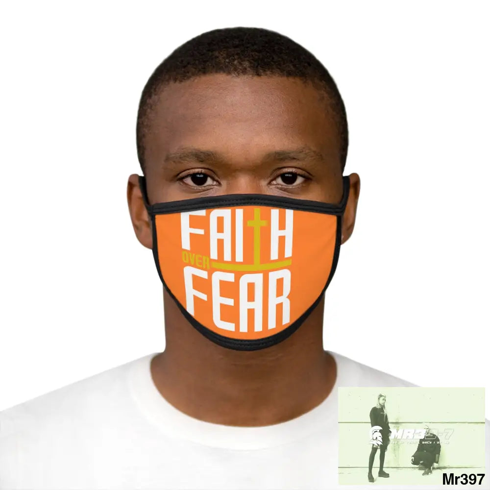 Faith over fear mixed fabric Face Mask One size Accessories