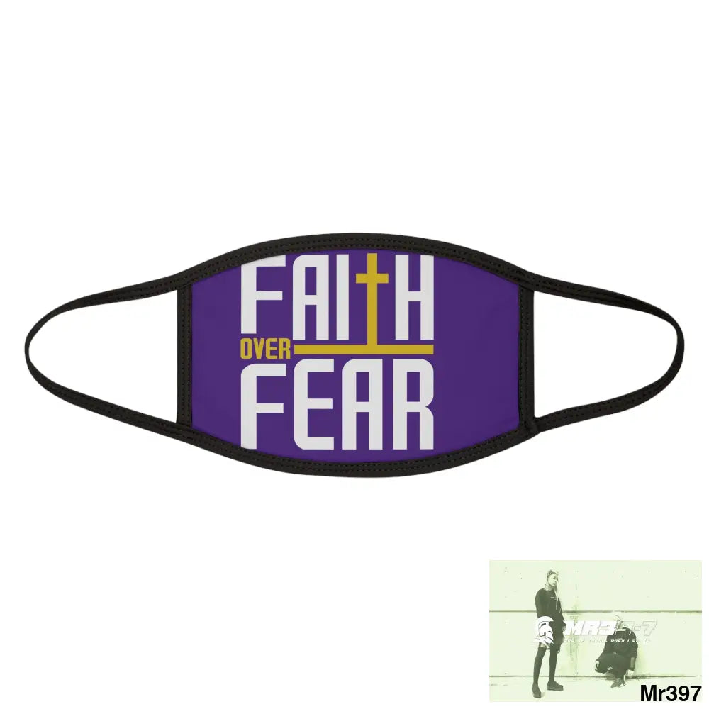 Faith over fear mixed fabric Face Mask One size Accessories