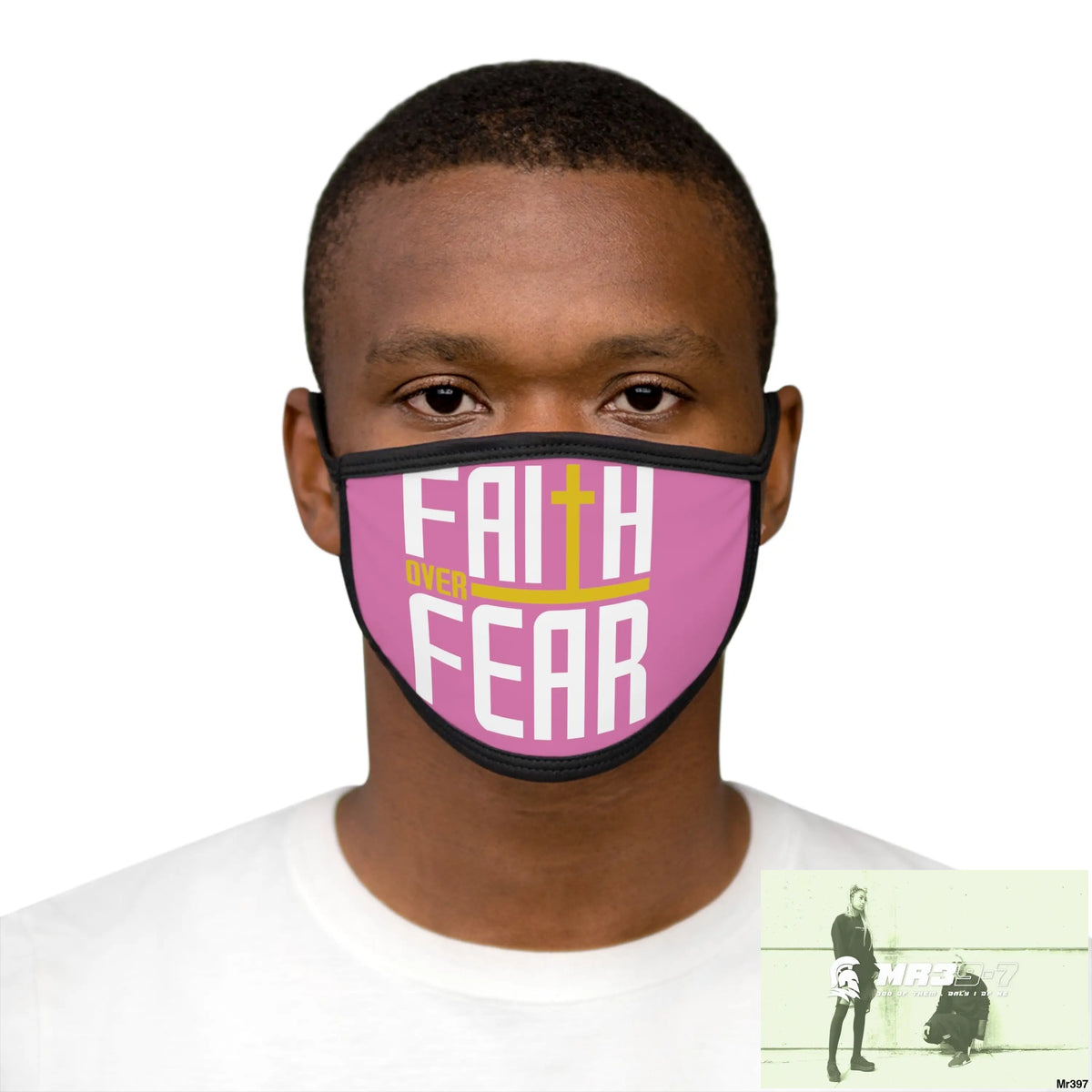 Faith over fear mixed fabric Face Mask One size Accessories