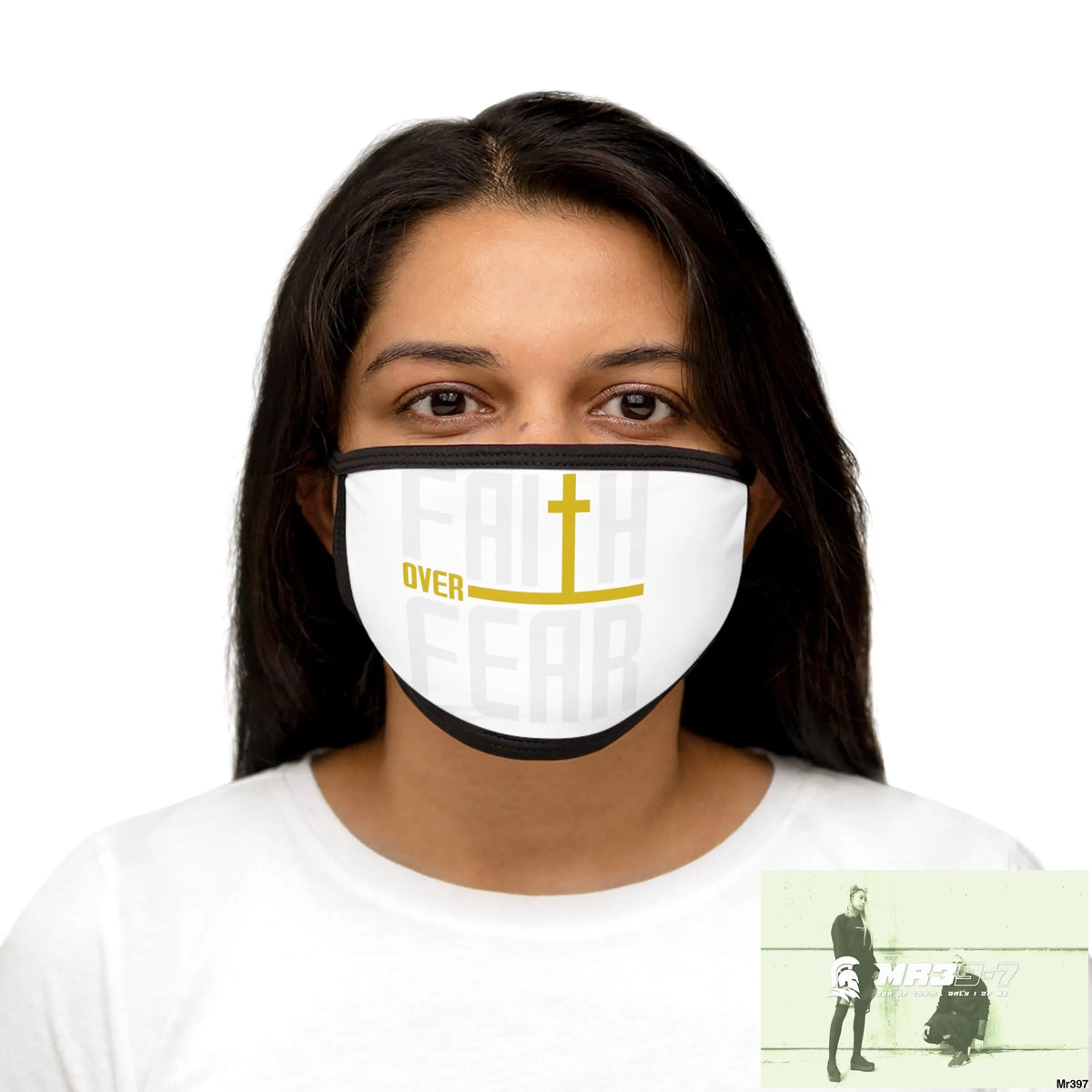 Faith over fear mixed fabric Face Mask One size Accessories