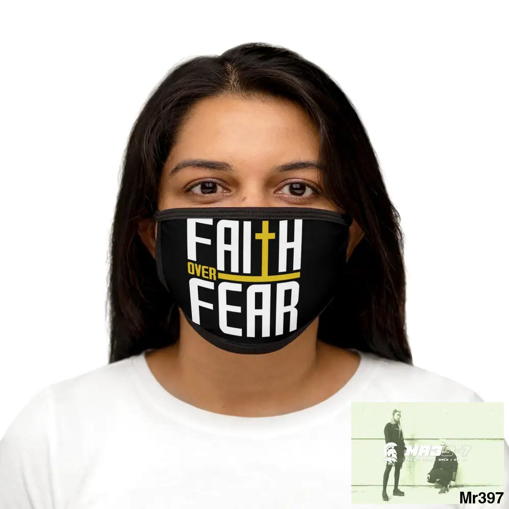Faith over fear mixed fabric Face Mask One size Accessories