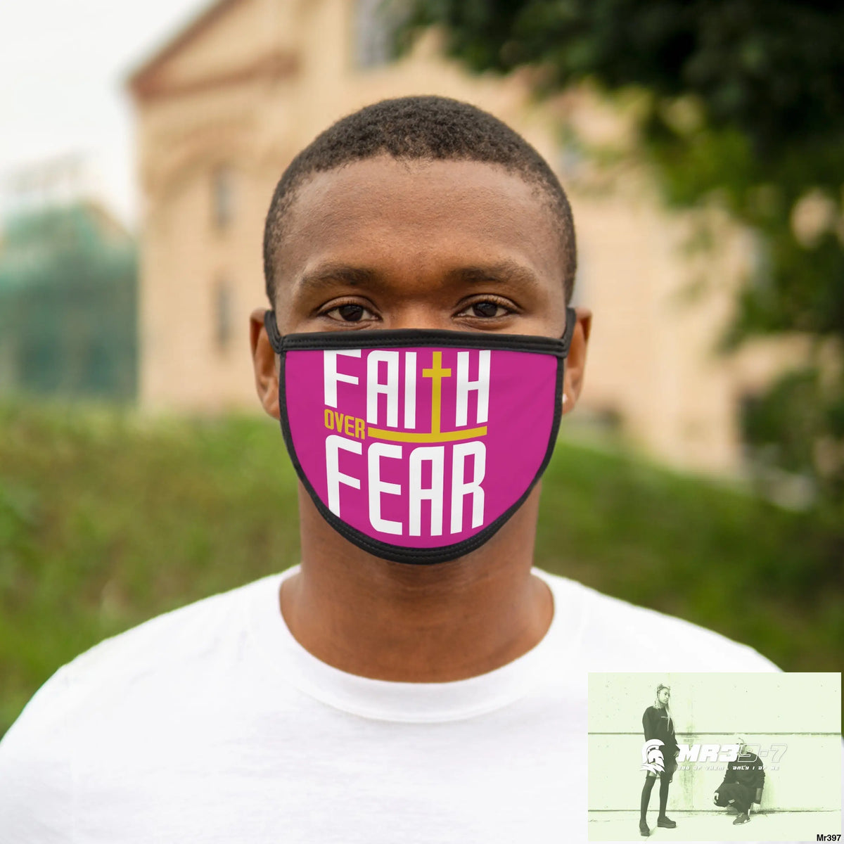 Faith over fear mixed fabric Face Mask One size Accessories