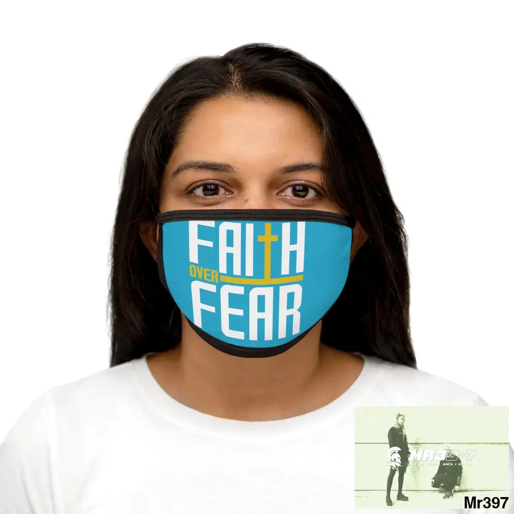 Faith over fear mixed fabric Face Mask One size Accessories