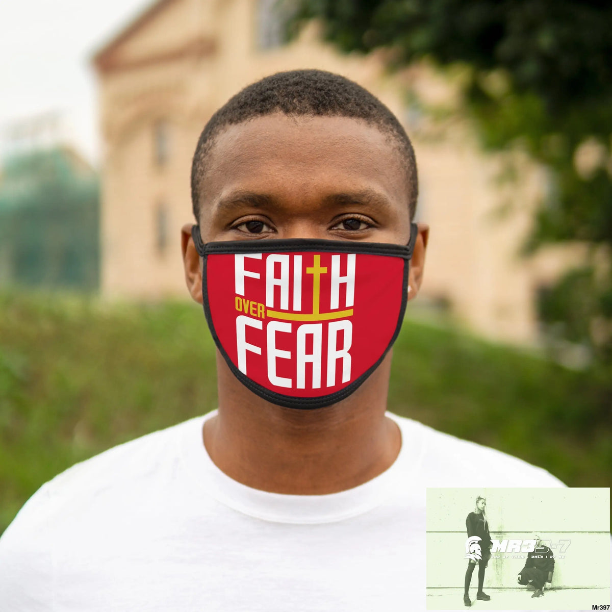 Faith over fear mixed fabric Face Mask One size Accessories