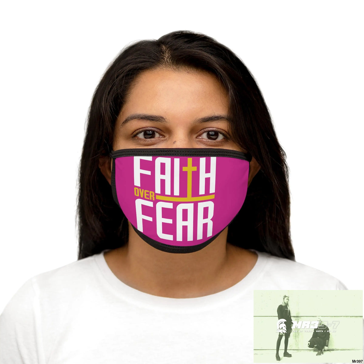 Faith over fear mixed fabric Face Mask One size Accessories