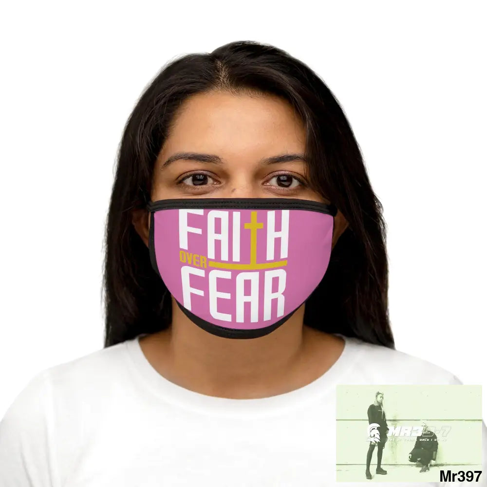 Faith over fear mixed fabric Face Mask One size Accessories