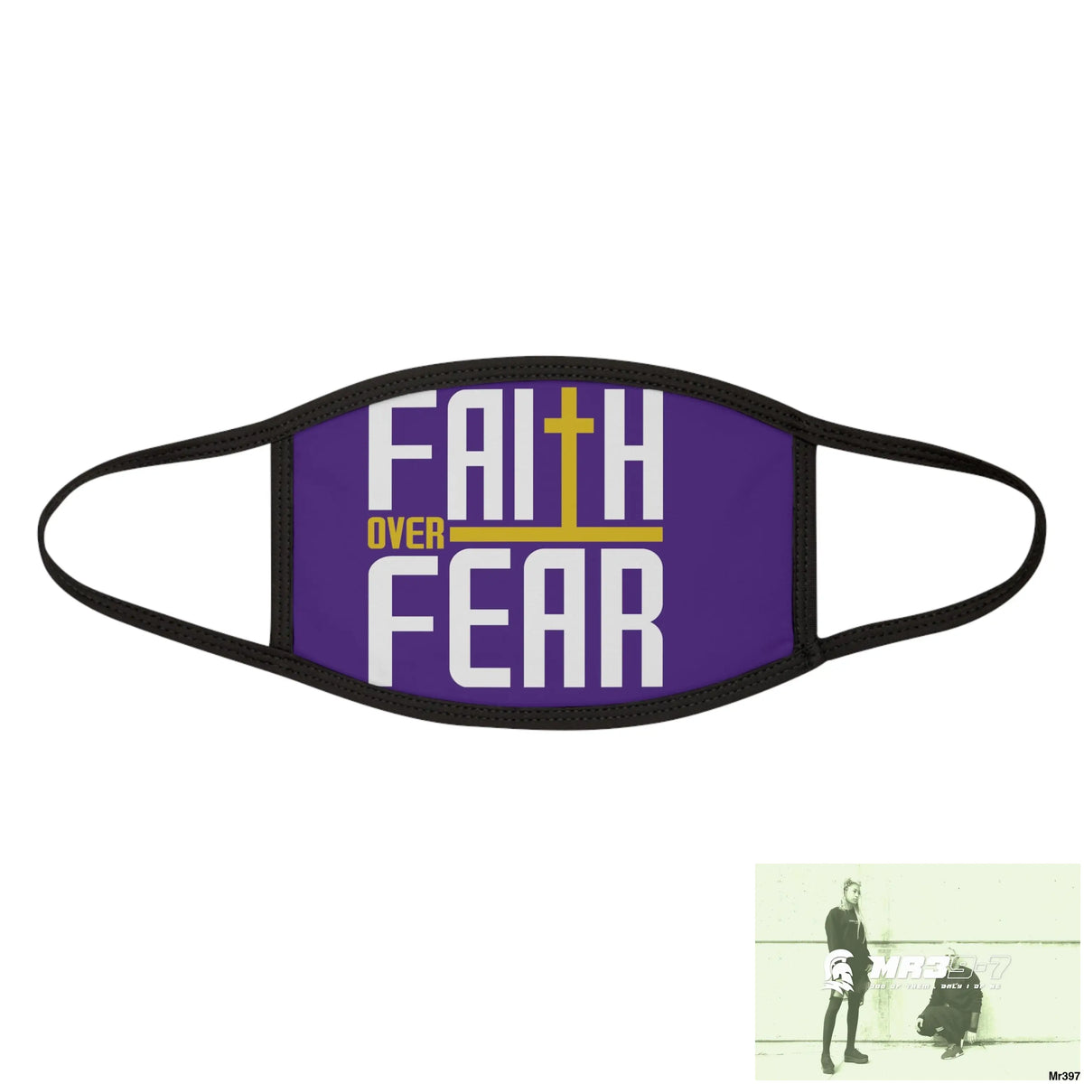 Faith over fear mixed fabric Face Mask One size Accessories