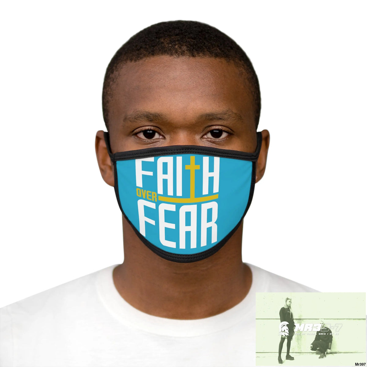 Faith over fear mixed fabric Face Mask One size Accessories