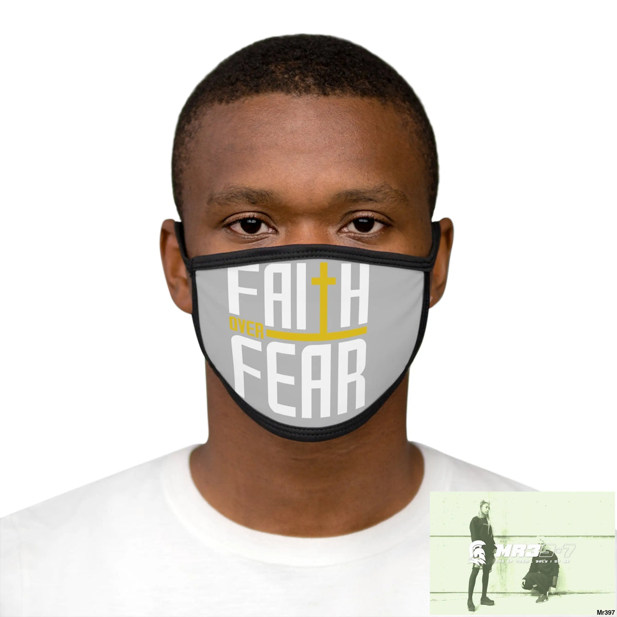 Faith over fear mixed fabric Face Mask One size Accessories