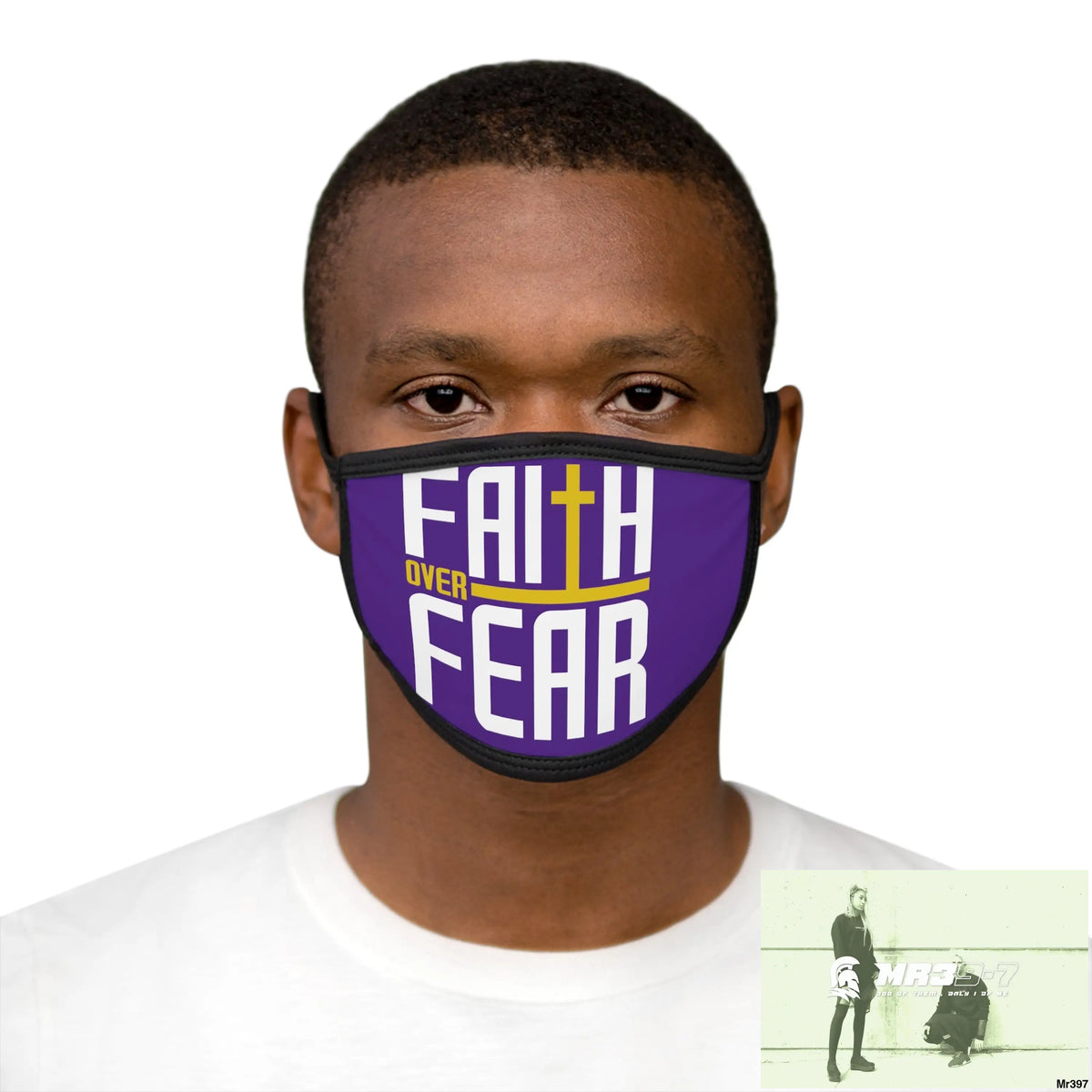 Faith over fear mixed fabric Face Mask One size Accessories