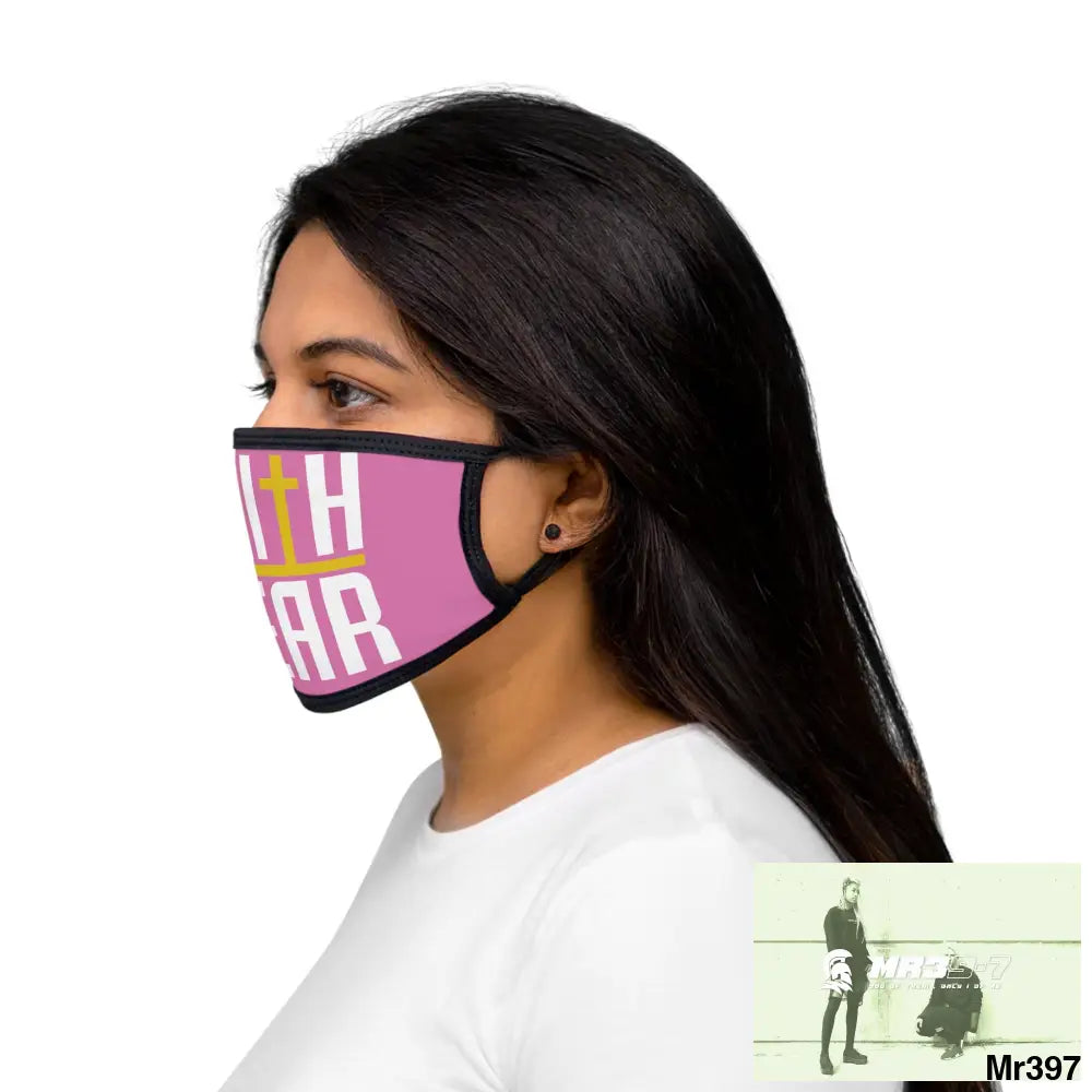 Faith over fear mixed fabric Face Mask One size Accessories