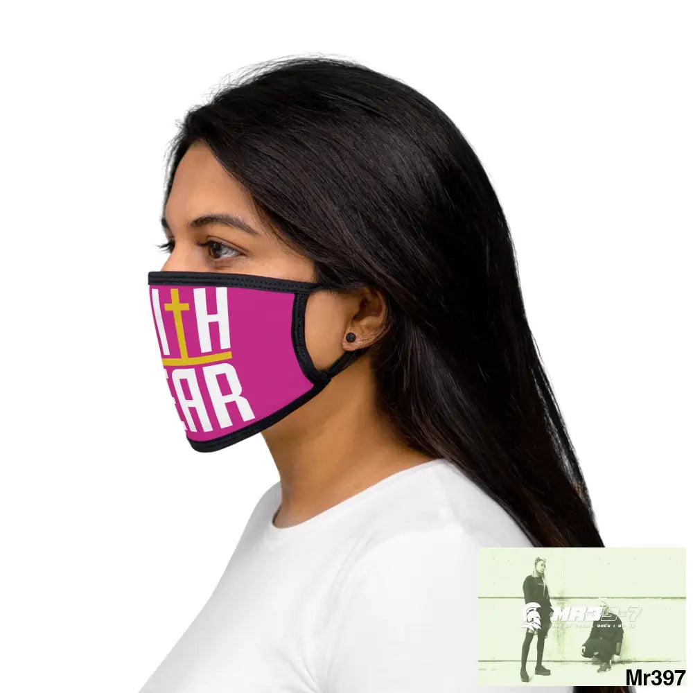 Faith over fear mixed fabric Face Mask One size Accessories