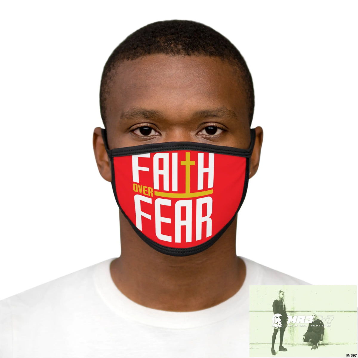 Faith over fear mixed fabric Face Mask One size Accessories