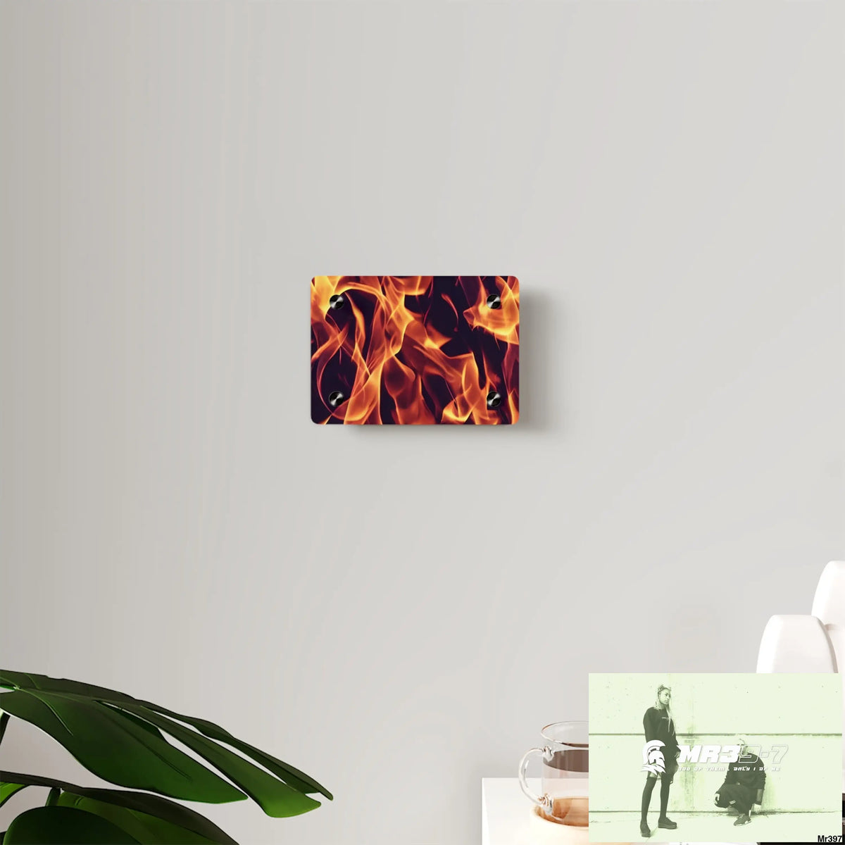 Fire Flames on a Dark Background Acrylic Wall Art Panels Home Decor