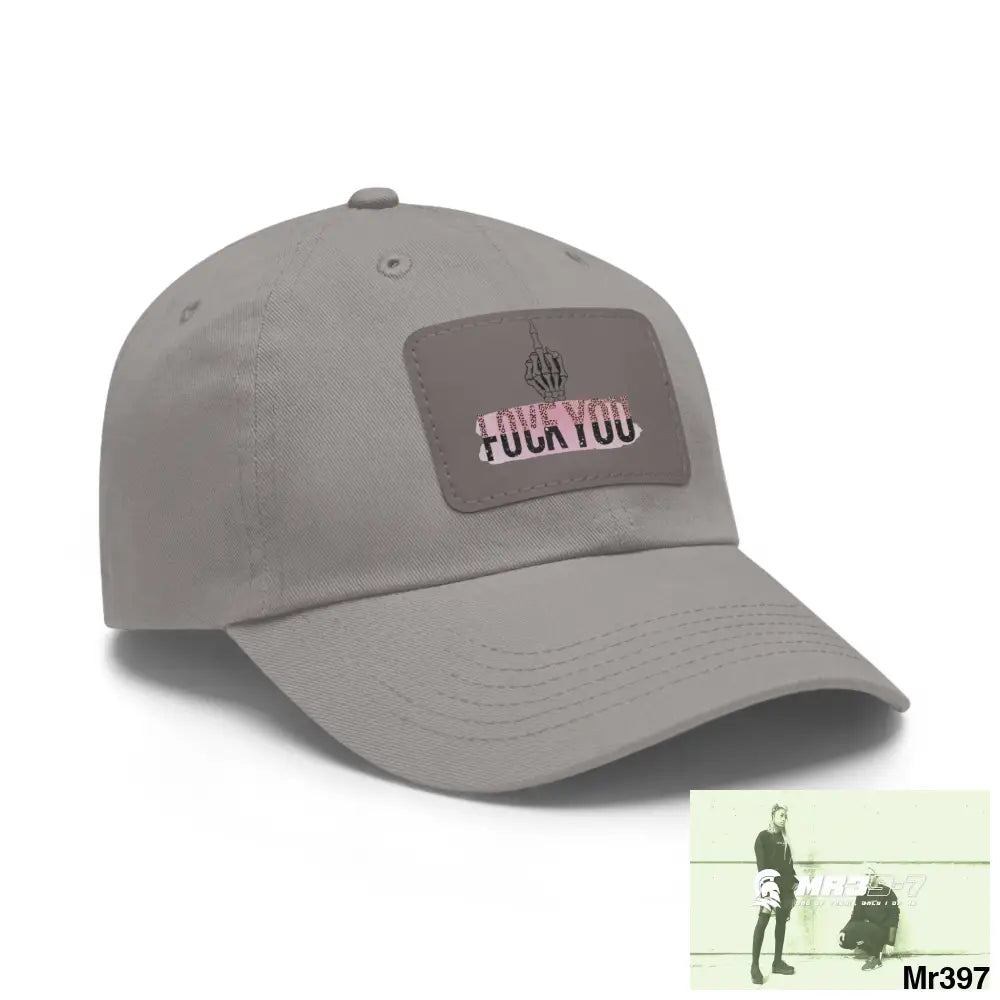 Fuck/Love You Dad Hat with Leather Patch (Rectangle) Hats