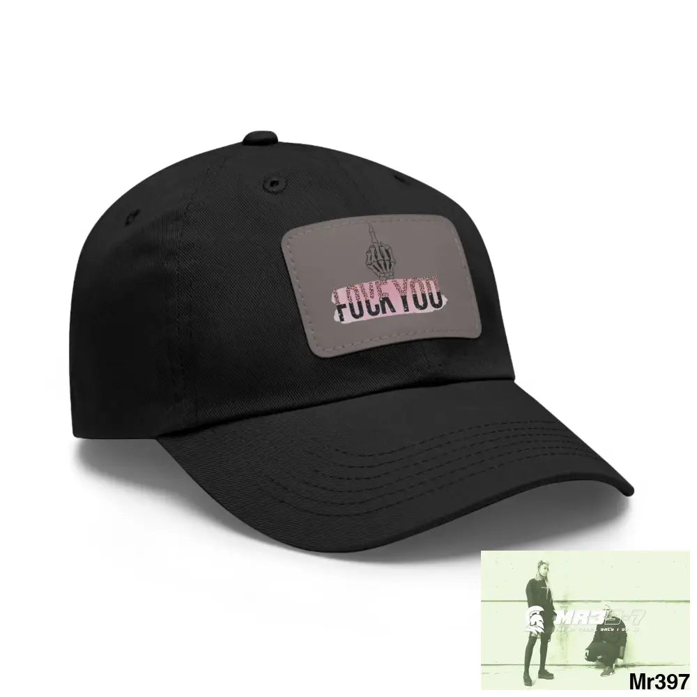 Fuck/Love You Dad Hat with Leather Patch (Rectangle) Hats