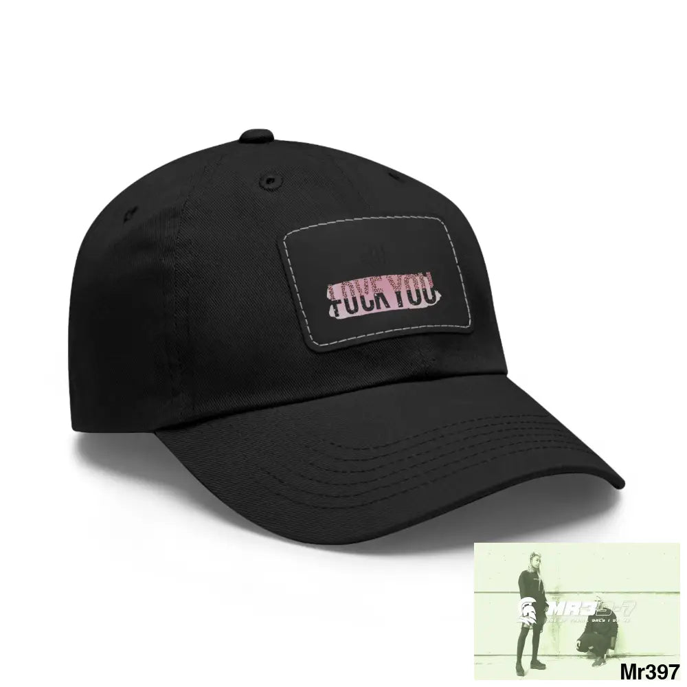 Fuck/Love You Dad Hat with Leather Patch (Rectangle) Hats