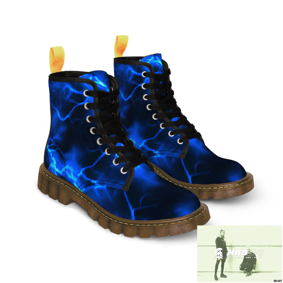 Full Electric Blue lighting Women’s Canvas Boots Shoes