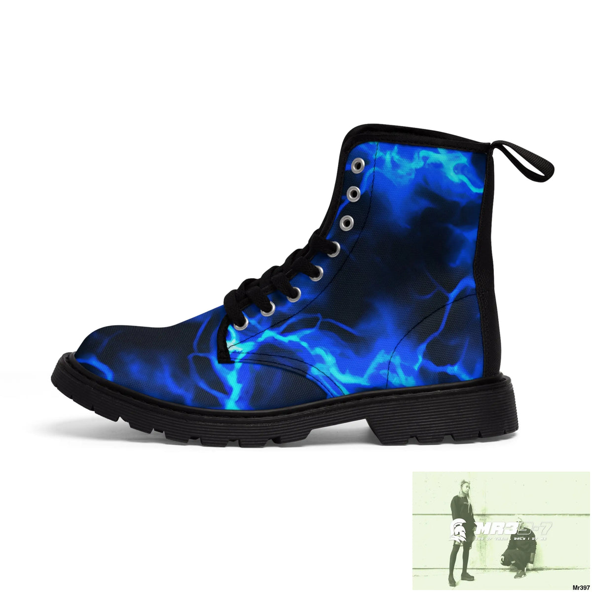 Full Electric Blue lighting Women’s Canvas Boots Shoes