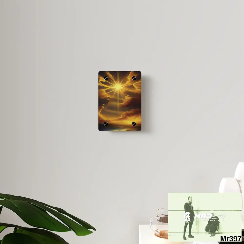 Golden Sunrise at the Old Rugged Cross Acrylic Wall Art Panels Home Decor