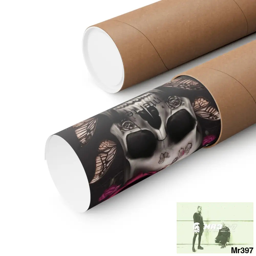 Gothic skills roses and butterflies Matte Vertical Posters Poster