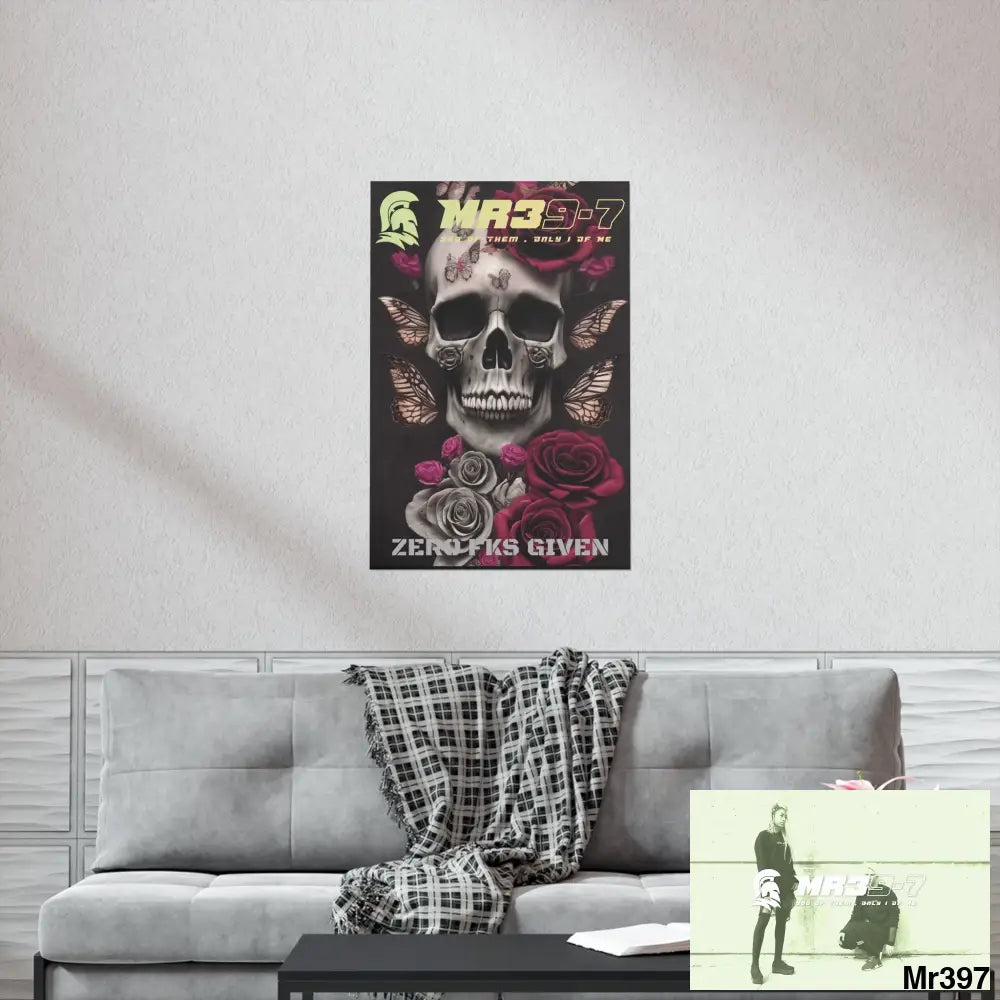 Gothic skills roses and butterflies Matte Vertical Posters Poster