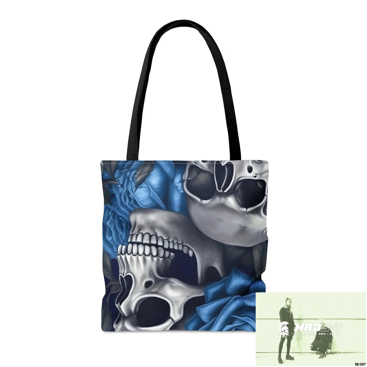 Gothic skulls & Blue Roses Tote Bag (AOP) Bags