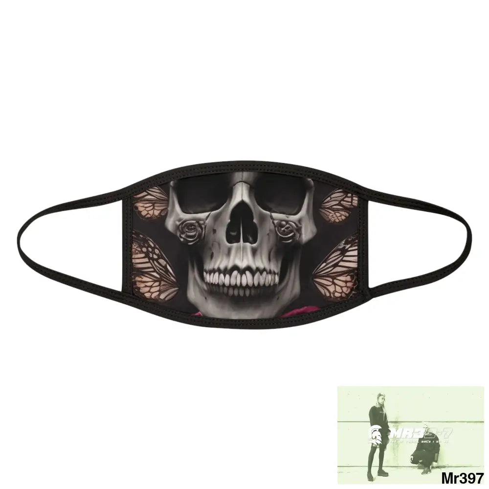 Gothic skulls butterflies & roses Mixed-Fabric Face Mask One size Accessories