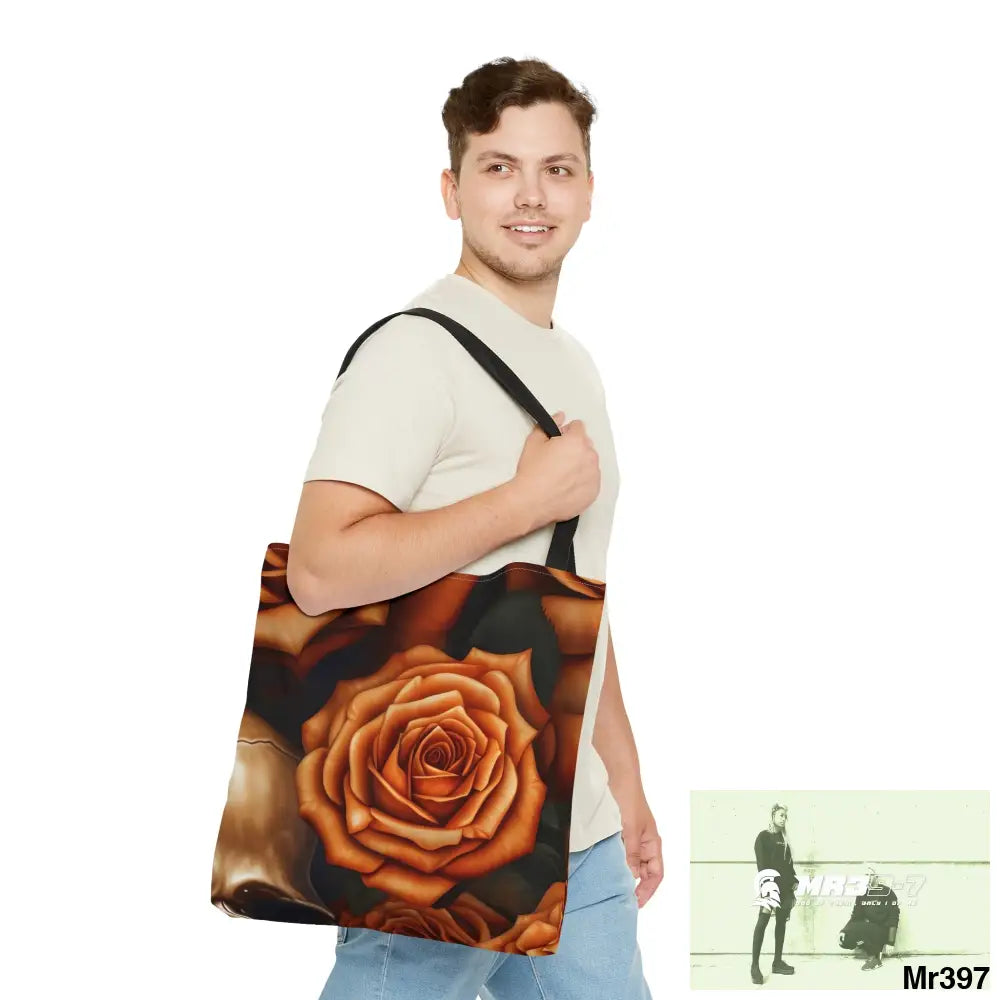 Gothic Skulls & Orange Roses Tote Bag (AOP) Bags