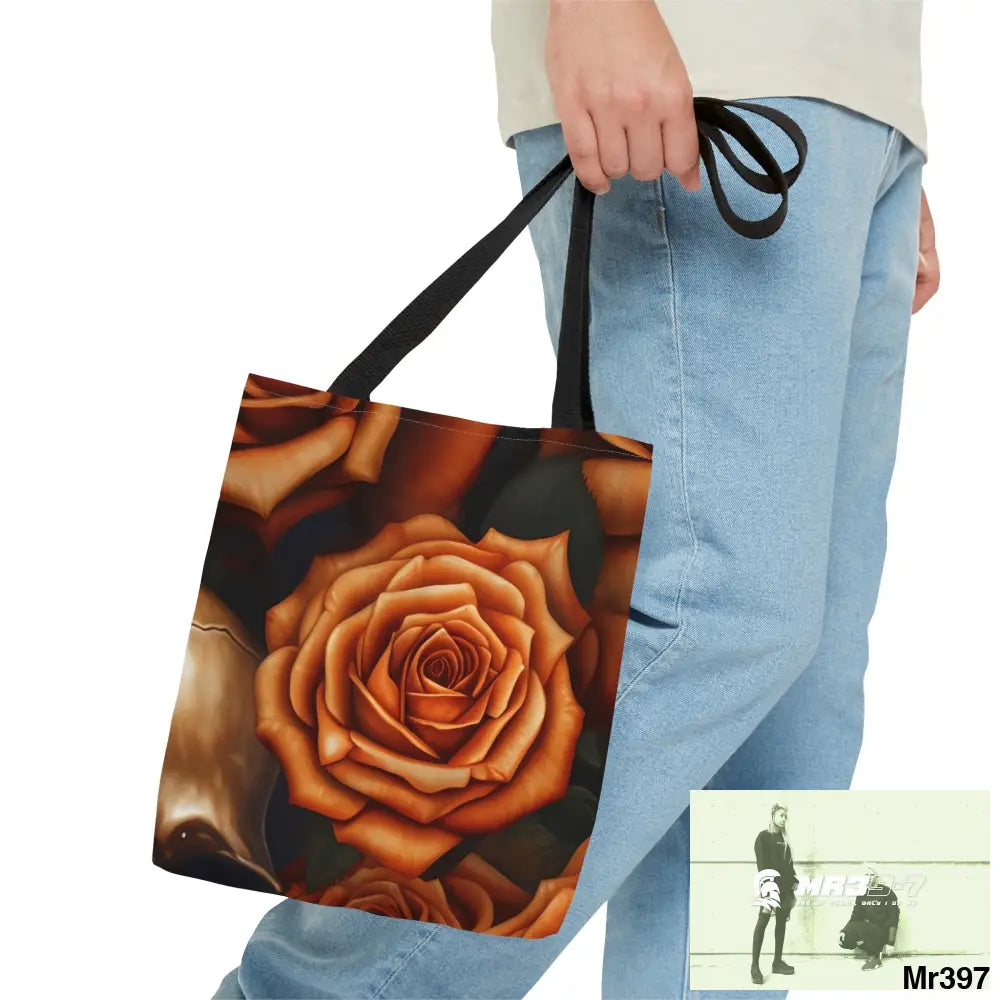 Gothic Skulls & Orange Roses Tote Bag (AOP) Bags