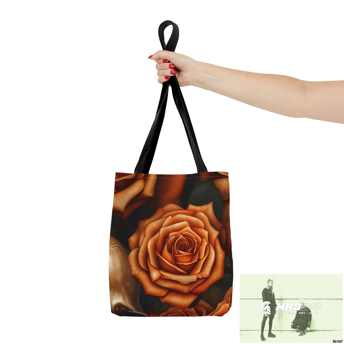 Gothic Skulls & Orange Roses Tote Bag (AOP) Bags