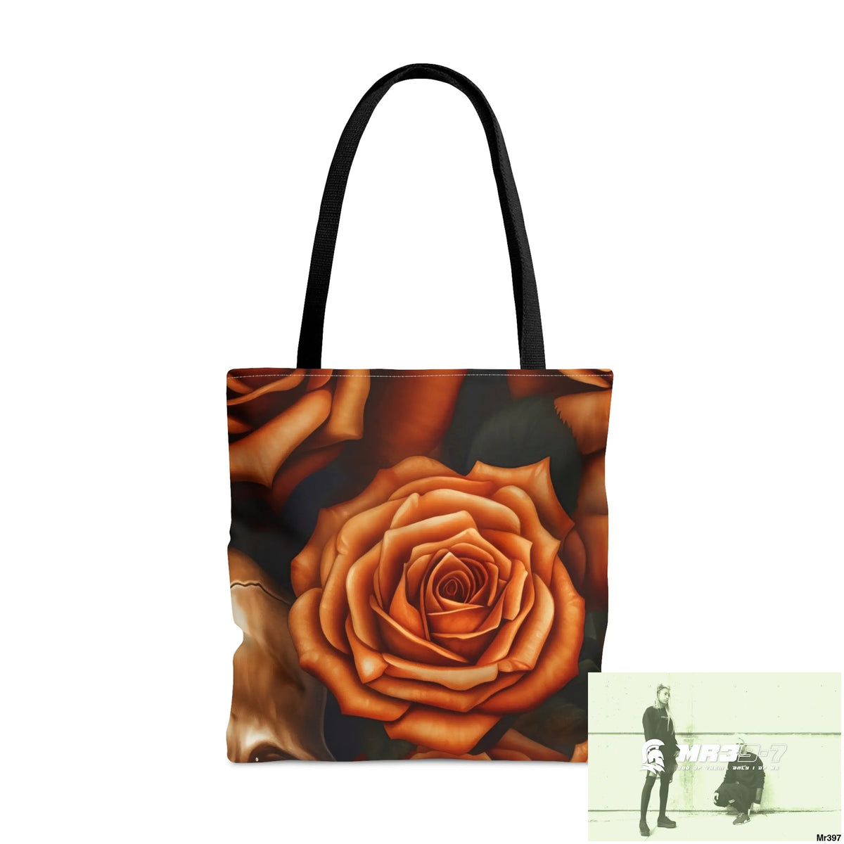 Gothic Skulls & Orange Roses Tote Bag (AOP) Large Bags