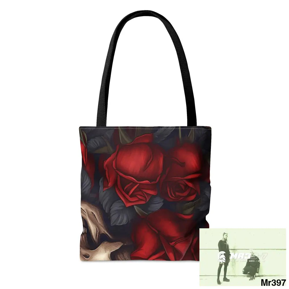Gothic Skulls & Red Roses Tote Bag (AOP) Bags