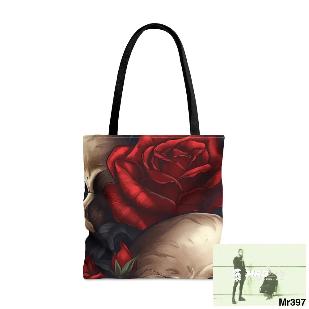 Gothic Skulls & Red Roses Tote Bag (AOP) Large Bags