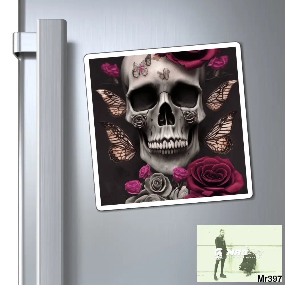 Gothic Skulls Roses and Butterflies Magnet Paper products